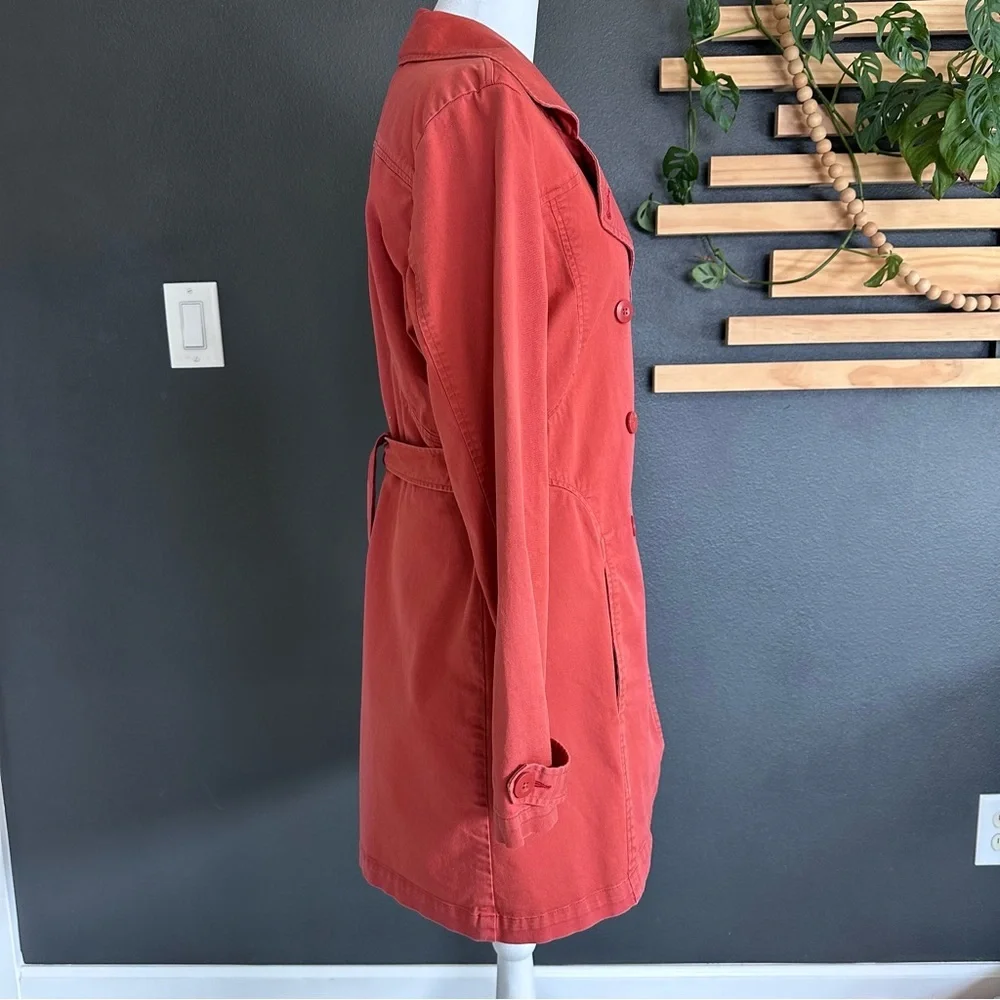 Patagonia Organic Cotton Trench Coat — Women’s Medium — Coral/Red - Picture 8 of 11
